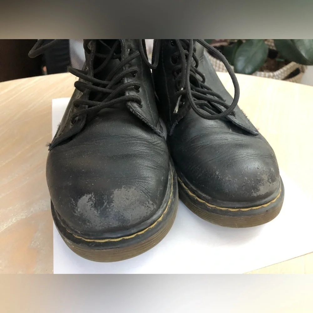 Dr. Martens|Girls size 3 black combat boots with side zip,1460J•••Used condition